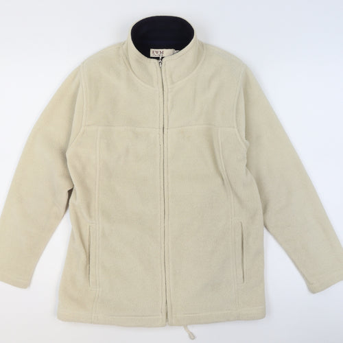 EWM Women’s Beige Fleece Full Zip Jacket Size 10 Regular Fit