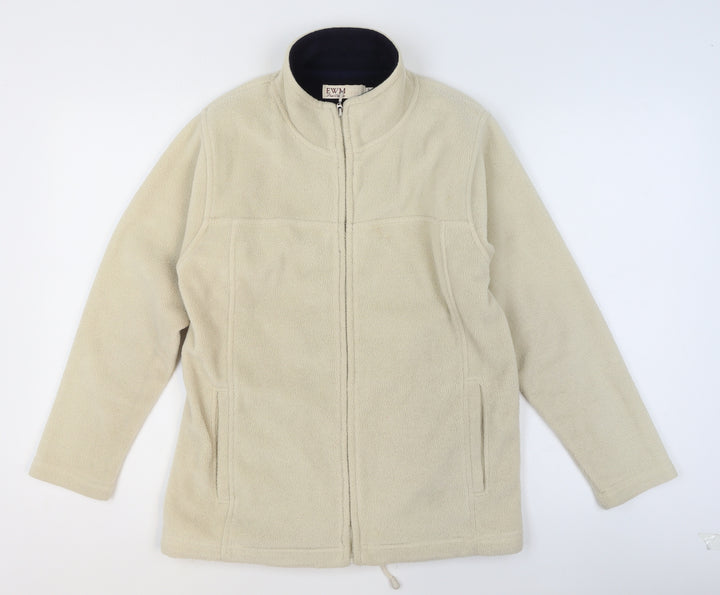 EWM Women’s Beige Fleece Full Zip Jacket Size 10 Regular Fit