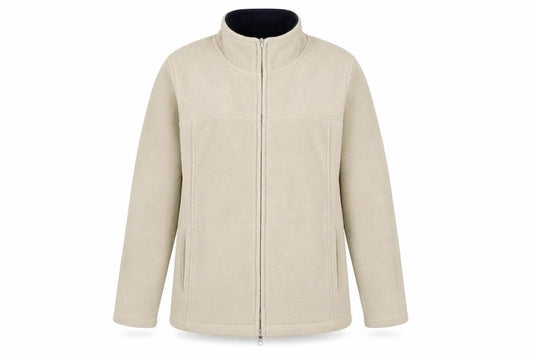 EWM Women’s Beige Fleece Full Zip Jacket Size 10 Regular Fit