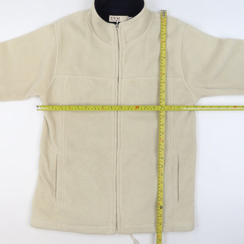 EWM Women’s Beige Fleece Full Zip Jacket Size 10 Regular Fit