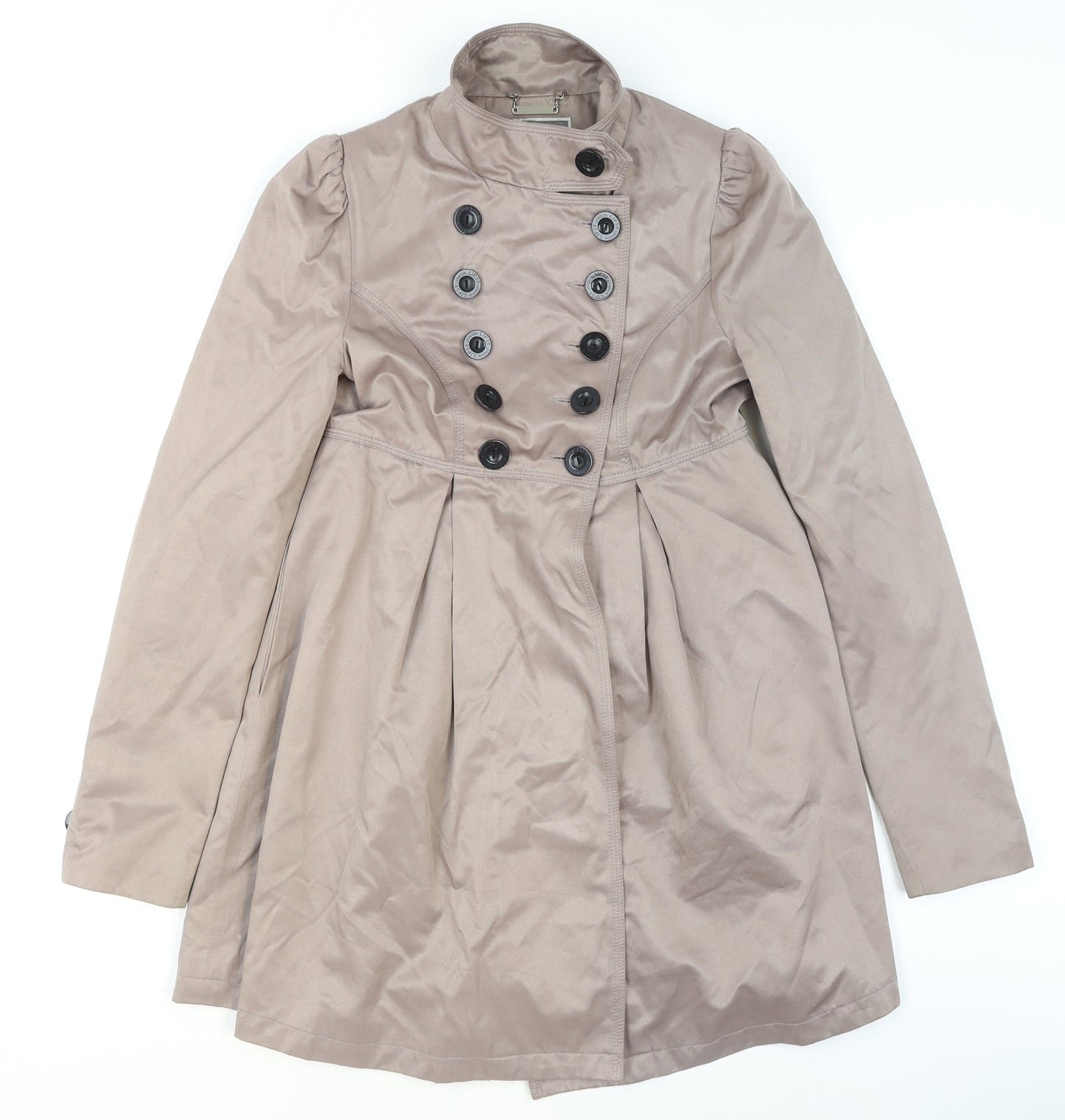Lipsy Women’s Beige Double Breasted Trench Coat UK Regular Fit