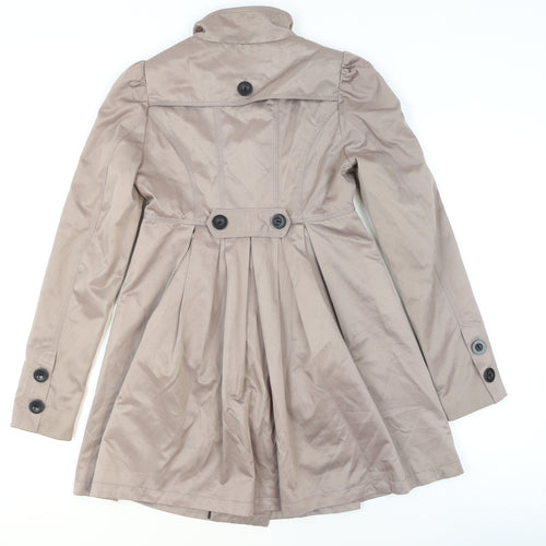 Lipsy Women’s Beige Double Breasted Trench Coat UK Regular Fit