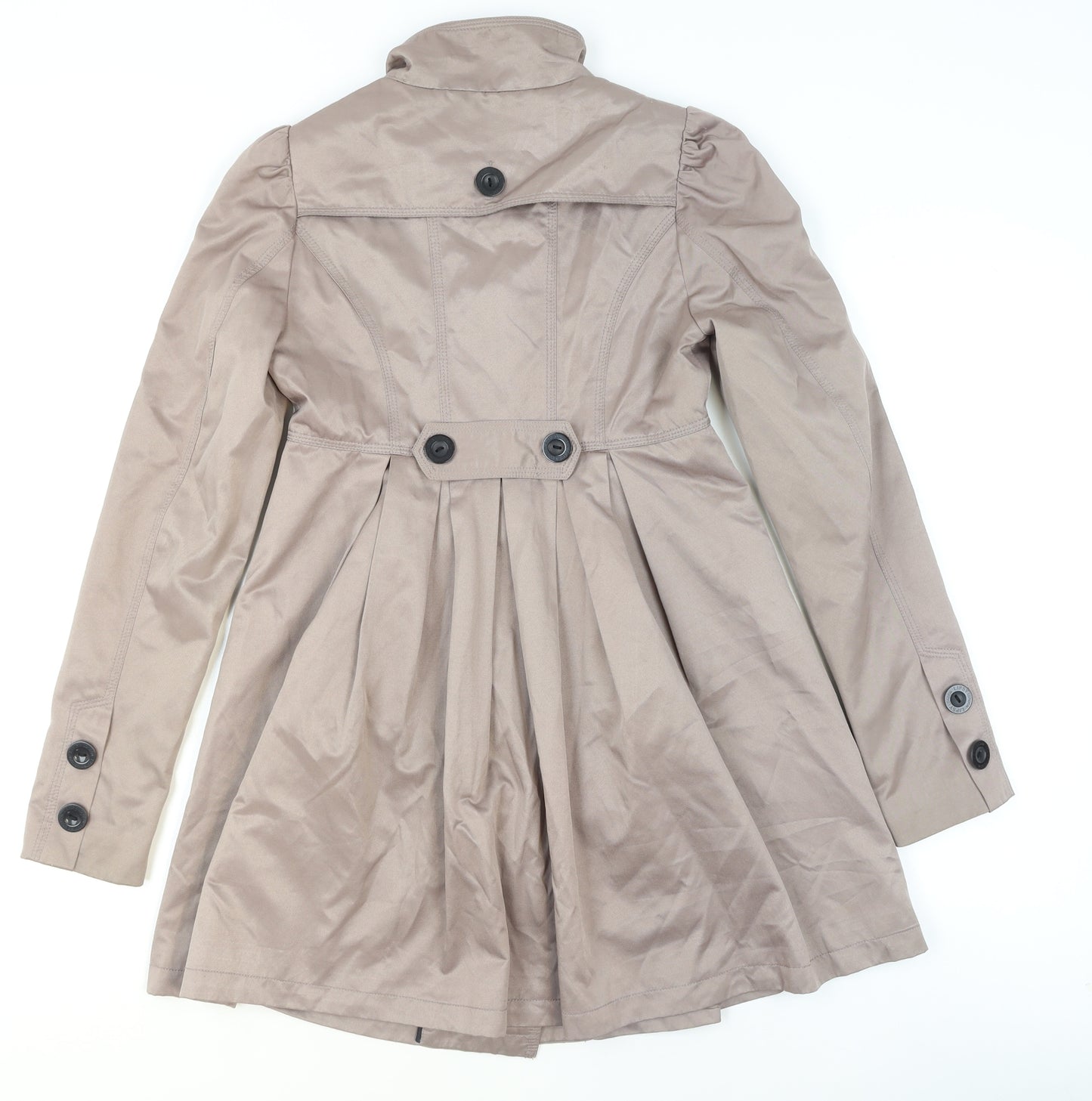 Lipsy Women’s Beige Double Breasted Trench Coat UK Regular Fit