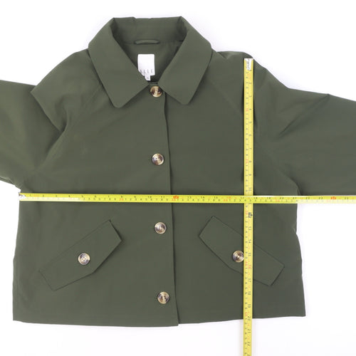 ELLE Women's Green Size 16 Short Button-Up Lined Jacket