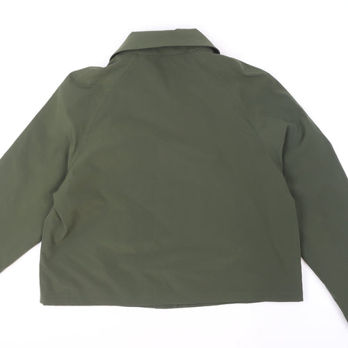ELLE Women's Green Size 16 Short Button-Up Lined Jacket