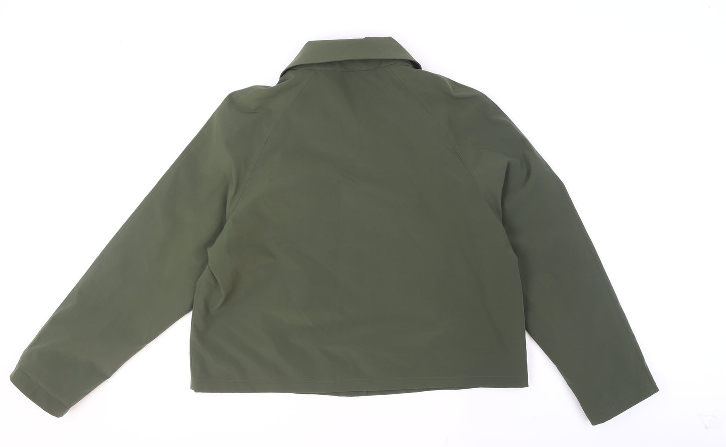 ELLE Women's Green Size 16 Short Button-Up Lined Jacket