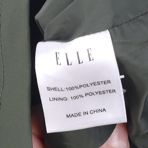 ELLE Women's Green Size 16 Short Button-Up Lined Jacket