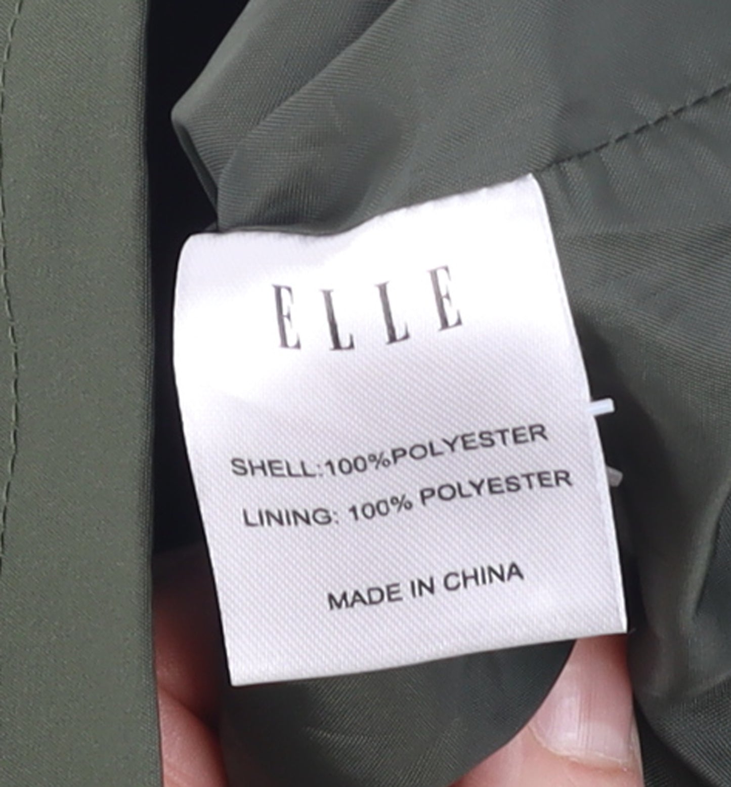 ELLE Women's Green Size 16 Short Button-Up Lined Jacket