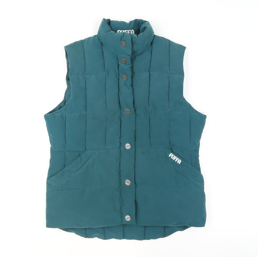 Puffa Women's Green Quilted Puffer Waistcoat Size 14