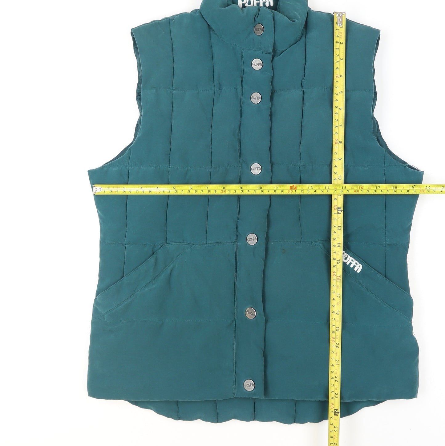 Puffa Women's Green Quilted Puffer Waistcoat Size 14
