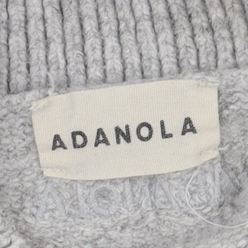 Adanola Women's Grey V-Neck Relaxed Fit Knit Jumper Size L