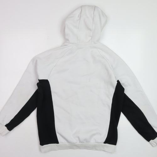 FILA Men's White Colour Block Hoodie Size M Pullover Fleece