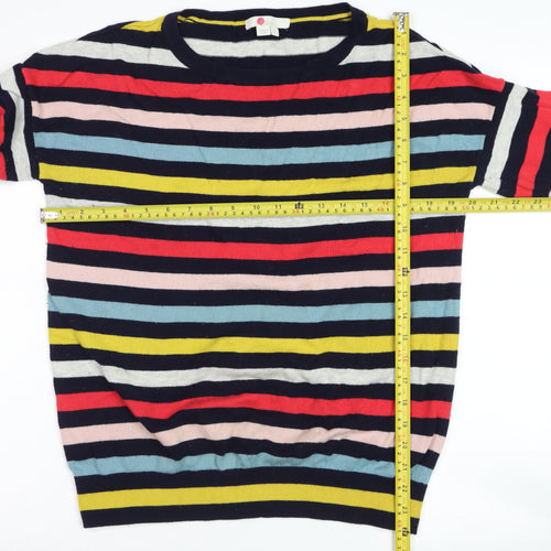 Boden Women Multicoloured Striped Wool Cotton Crew Neck Jumper Size M
