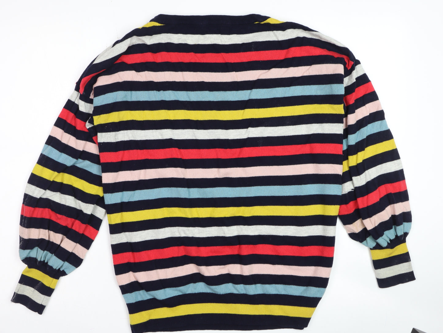 Boden Women Multicoloured Striped Wool Cotton Crew Neck Jumper Size M