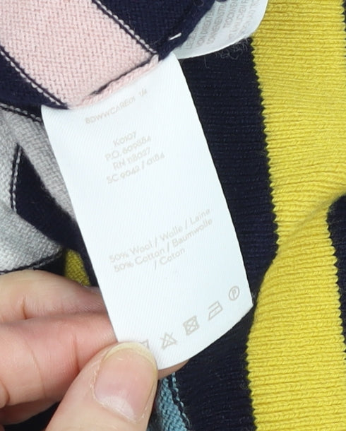 Boden Women Multicoloured Striped Wool Cotton Crew Neck Jumper Size M