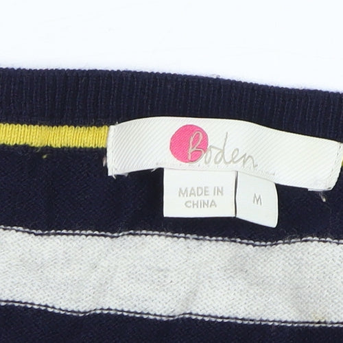 Boden Women Multicoloured Striped Wool Cotton Crew Neck Jumper Size M