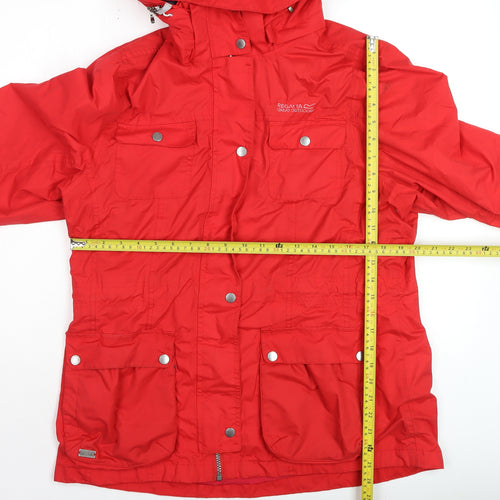 Regatta Women's Red Waterproof Hooded Parka Jacket Size 16