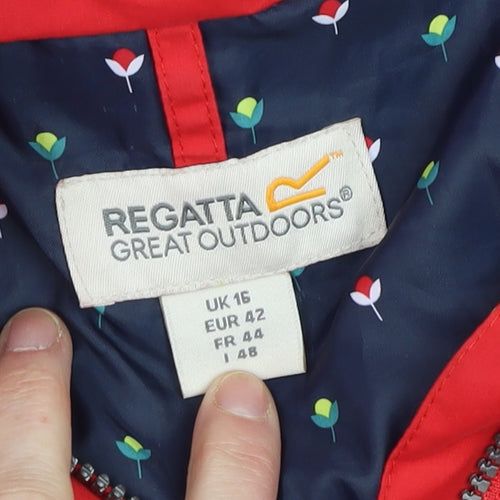 Regatta Women's Red Waterproof Hooded Parka Jacket Size 16