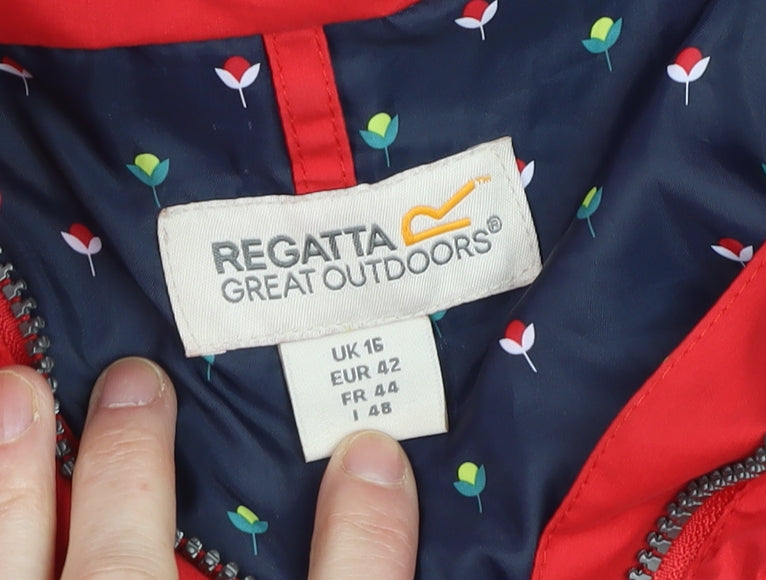 Regatta Women's Red Waterproof Hooded Parka Jacket Size 16
