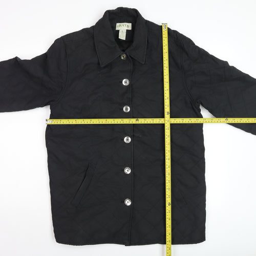 Orvis Mens Black Quilted Mid-Length Jacket M Padded Nylon Polyester