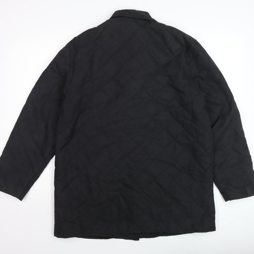 Orvis Mens Black Quilted Mid-Length Jacket M Padded Nylon Polyester