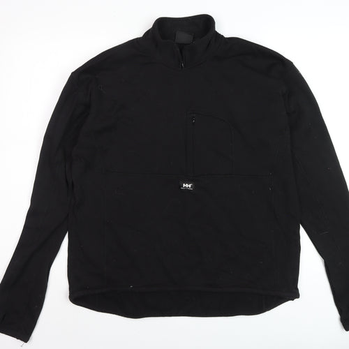 Helly Hansen Men's Black Fleece 1/4 Zip Pullover Sweatshirt L