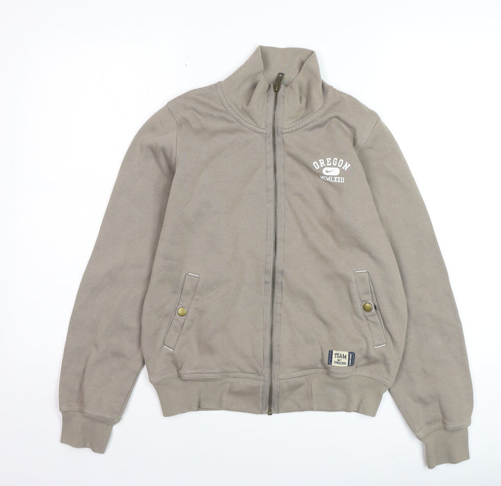 Nike Boys Grey Full Zip Hoodie Size M Oregon Graphic Print Sweatshirt