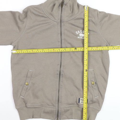 Nike Boys Grey Full Zip Hoodie Size M Oregon Graphic Print Sweatshirt