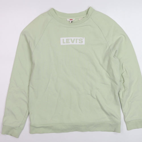 Levi's Women's Green Small Crew Neck Pullover Sweatshirt