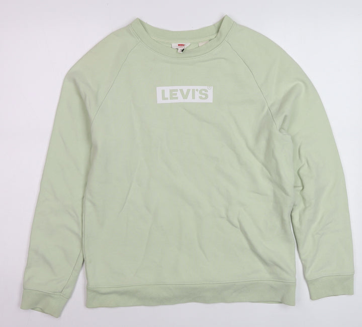 Levi's Women's Green Small Crew Neck Pullover Sweatshirt