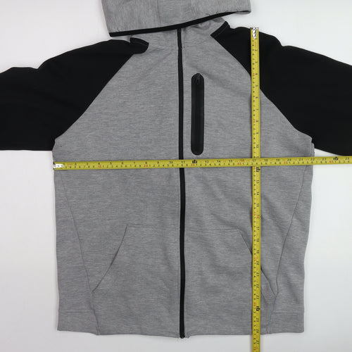 U.S. Athletic Men's Grey Black Full Zip Hoodie Size L Regular Fit