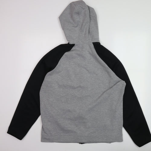 U.S. Athletic Men's Grey Black Full Zip Hoodie Size L Regular Fit