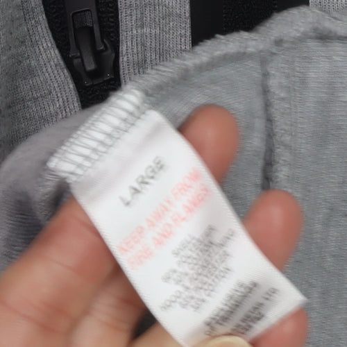 U.S. Athletic Men's Grey Black Full Zip Hoodie Size L Regular Fit