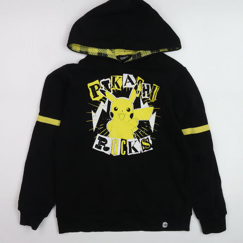 Pokémon Boys Black Pikachu Rocks Pullover Hoodie 9-10 Years