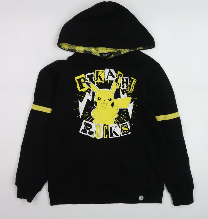 Pokémon Boys Black Pikachu Rocks Pullover Hoodie 9-10 Years