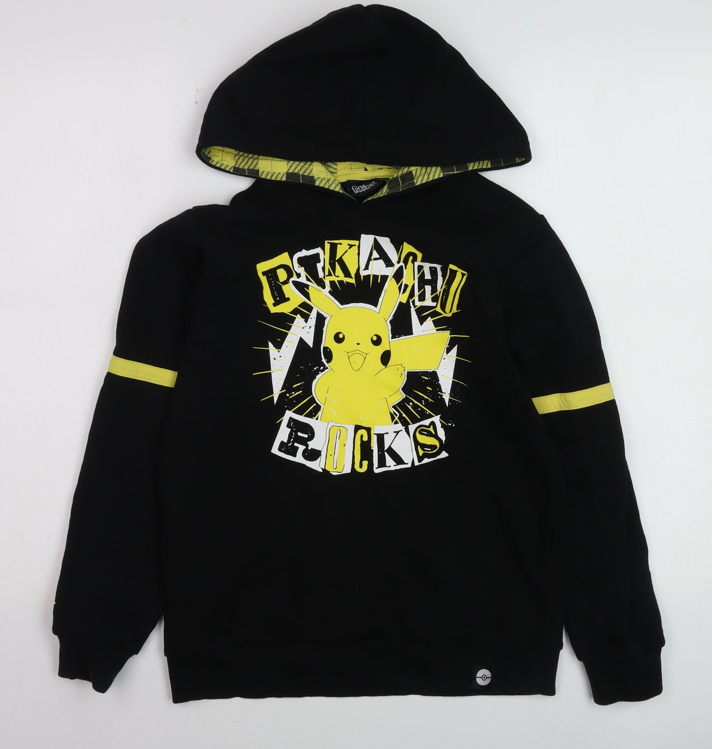 Pokémon Boys Black Pikachu Rocks Pullover Hoodie 9-10 Years