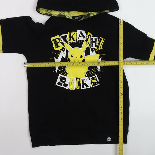 Pokémon Boys Black Pikachu Rocks Pullover Hoodie 9-10 Years