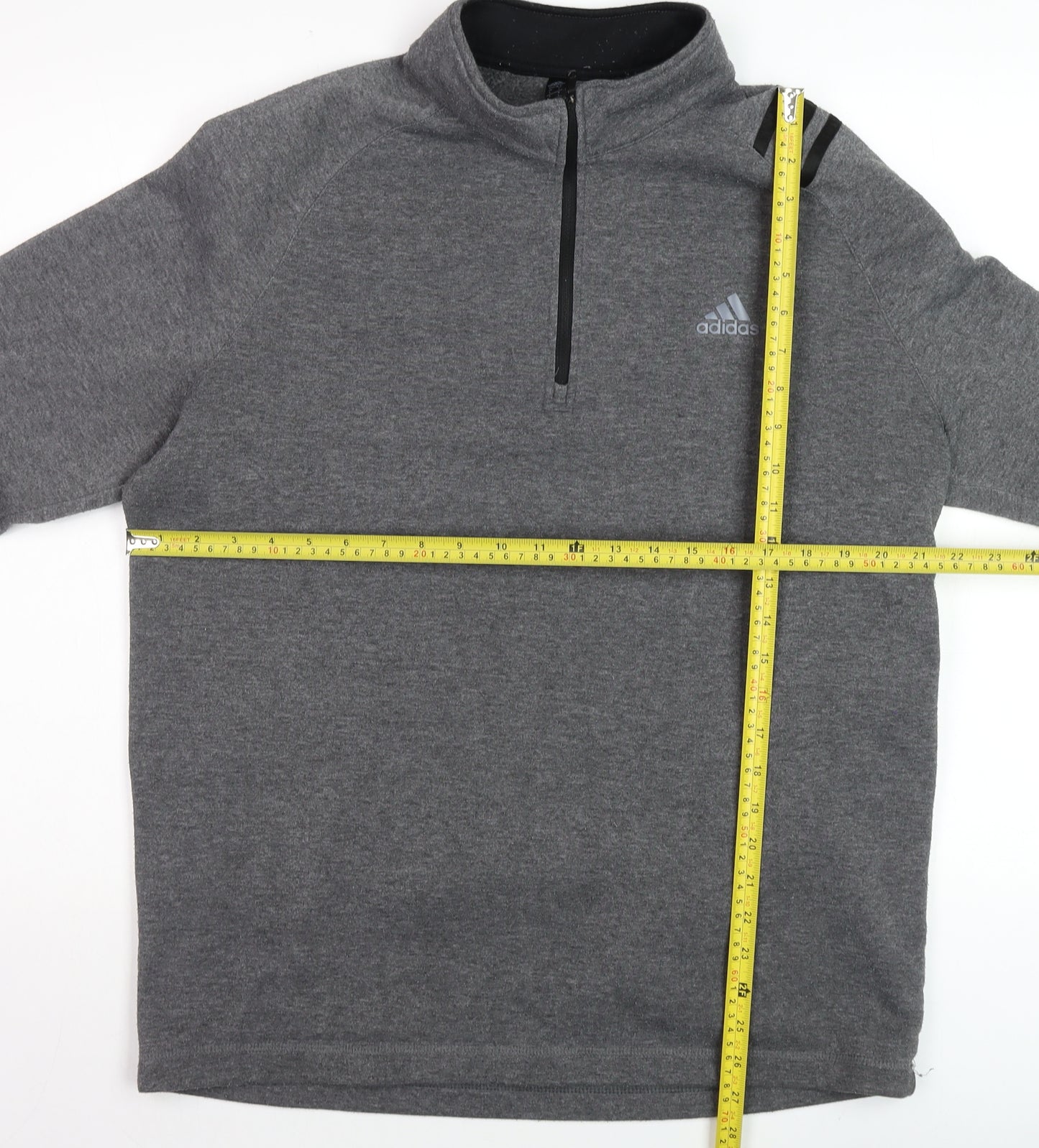 Adidas Men Grey Golf 1/2 Zip Mock Neck Fleece Sweatshirt L