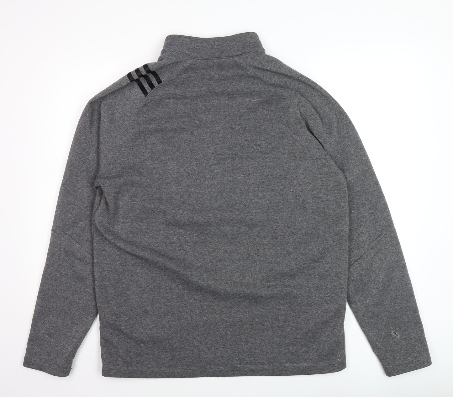 Adidas Men Grey Golf 1/2 Zip Mock Neck Fleece Sweatshirt L