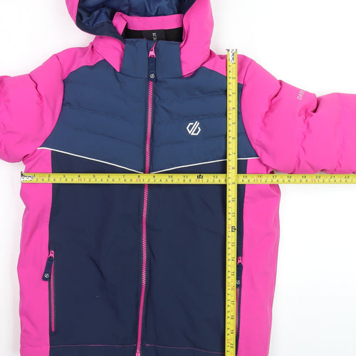 Dare 2B Girls Pink & Blue Hooded Puffer Jacket 9-10 Years Winter Coat