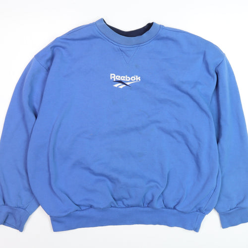 Reebok Men's Blue Pullover Sweatshirt L Vintage Crew Neck