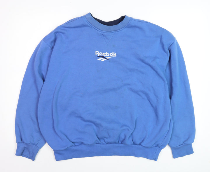 Reebok Men's Blue Pullover Sweatshirt L Vintage Crew Neck