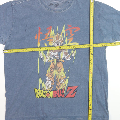 Dragon Ball Z Men's Blue Large Graphic T-Shirt Cotton Crew Neck