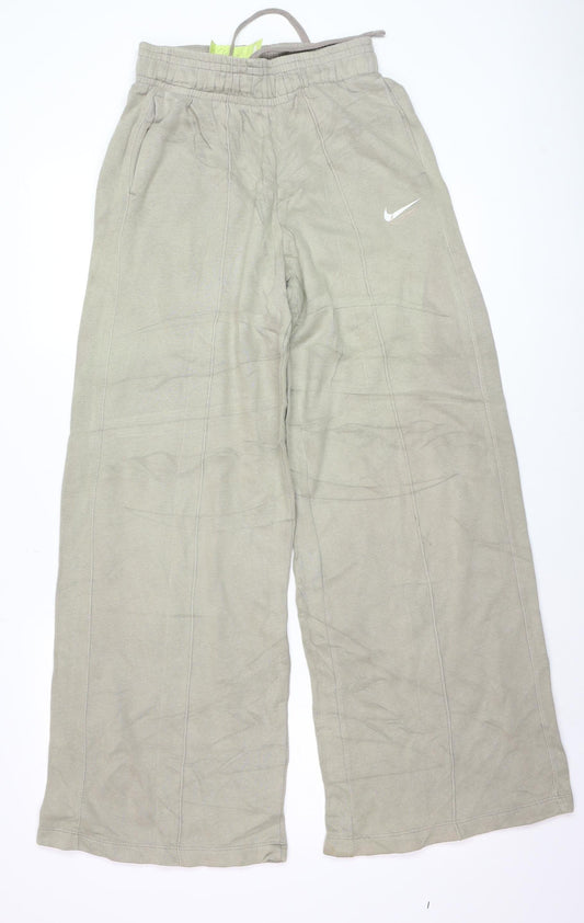 Nike Women’s Beige XS Wide-Leg Fleece Sweatpants