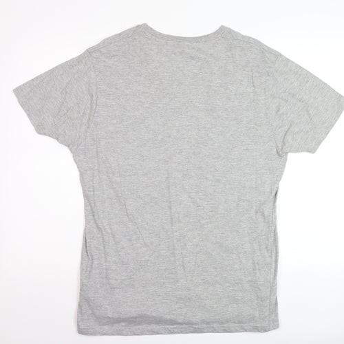 Brave Soul Men's Grey Short Sleeve Crew Neck Cotton Blend T-Shirt Size L