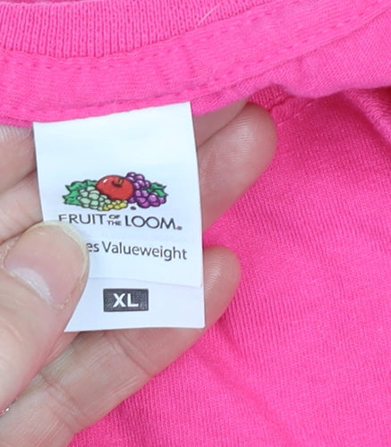 Fruit of the Loom Women's Pink XL Basic Cotton T-Shirt