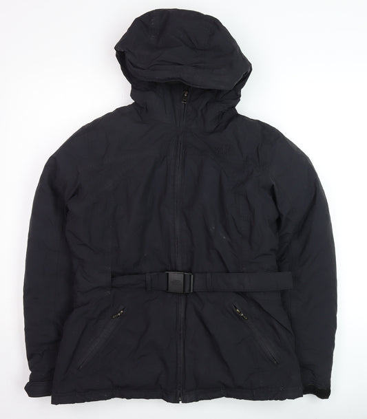 The North Face Womens Black M Belted Hooded Parka Jacket