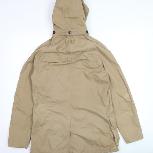 Next Men's Beige Cotton Hooded Parka Jacket Size S Casual Outdoor