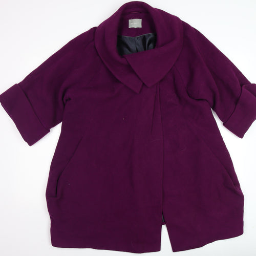 Marks and Spencer Per Una Women’s Purple Wool Blend Mid-Length Coat Size 14