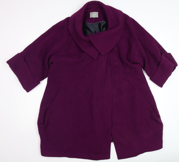 Marks and Spencer Per Una Women’s Purple Wool Blend Mid-Length Coat Size 14